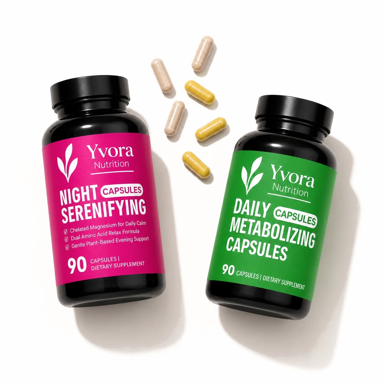 Yvora Day and Night Formula bottles